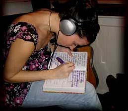 Colin writing lyrics on the 'Sessions Down the Shore' album 